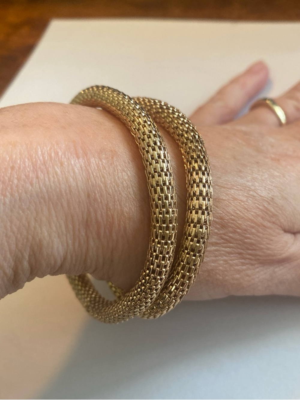 Gold-Tone Mesh Wrap Bracelet - Women Jewelry